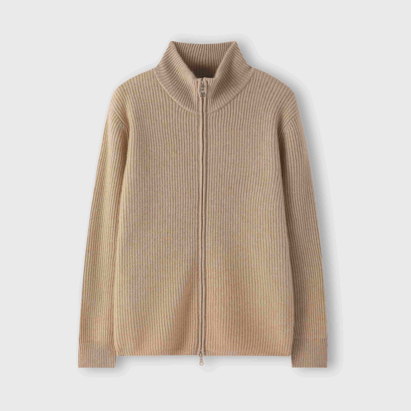 100% cashmere Fashionable warm double head zipper men's cashmere jacket