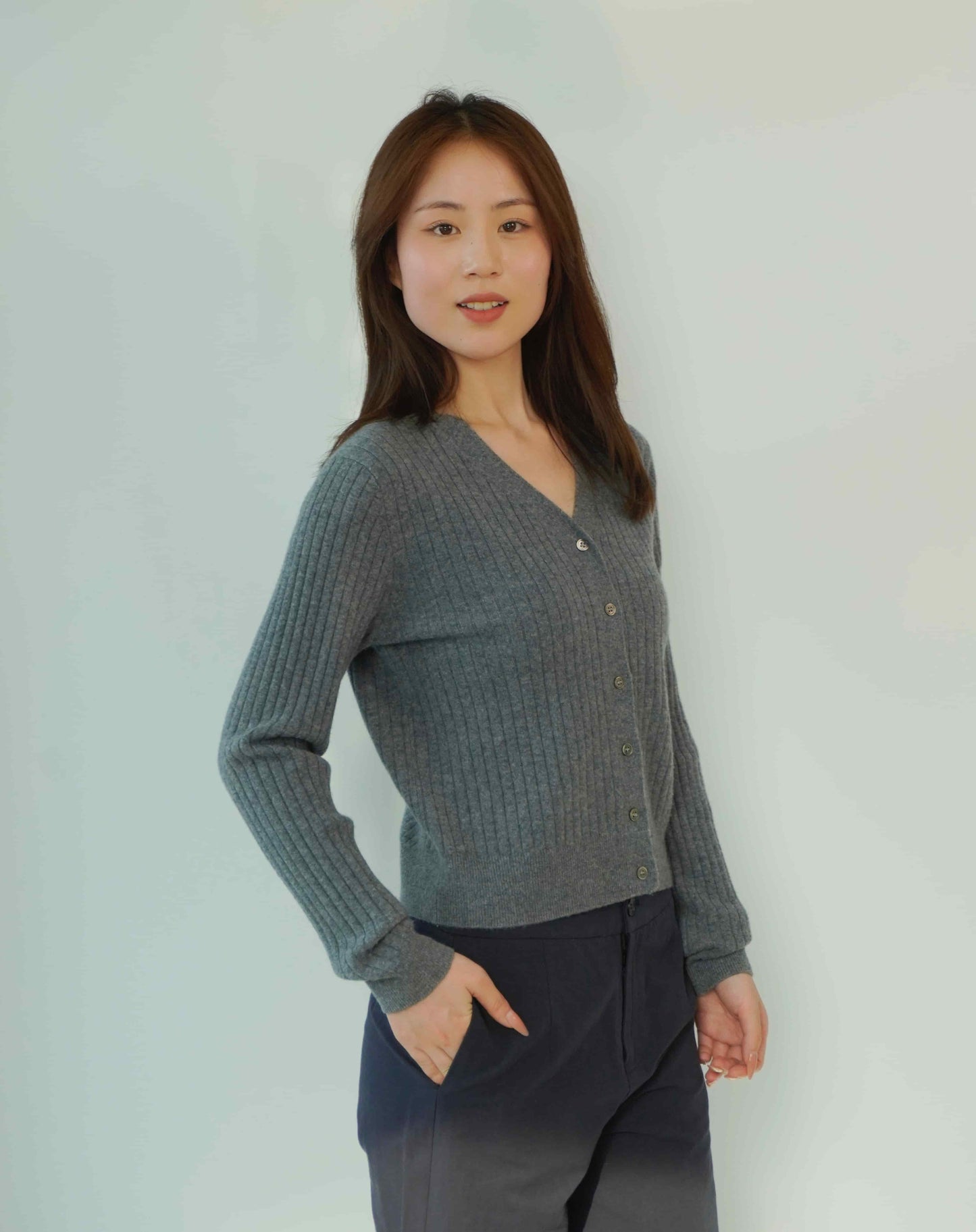 100% Cashmere Elegant Sexy Classic Cardigan Cashmere Sweater